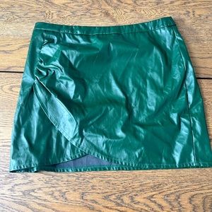 Shein Curve green pleather skirt
